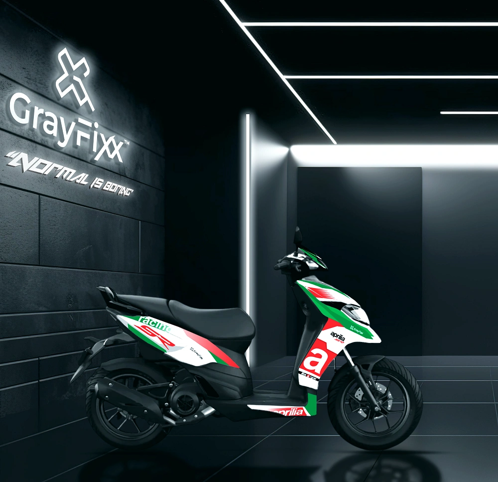 Italian Edition Full Body Sticker Compatible with Aprilia SR 160/175 | Made in Premium Gloss Vinyl with FPF (Fade Protection Film), Waterproof, Precut Sticker, Pack of 1 Compatible with Both Side